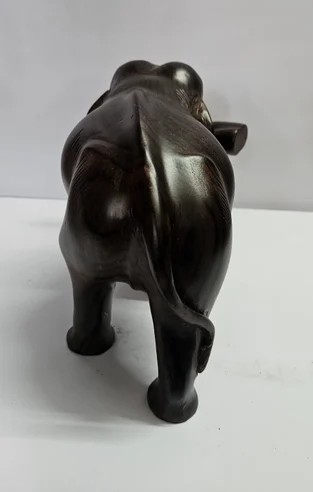 8 Inch Log Carrying Elephant Wooden Statue