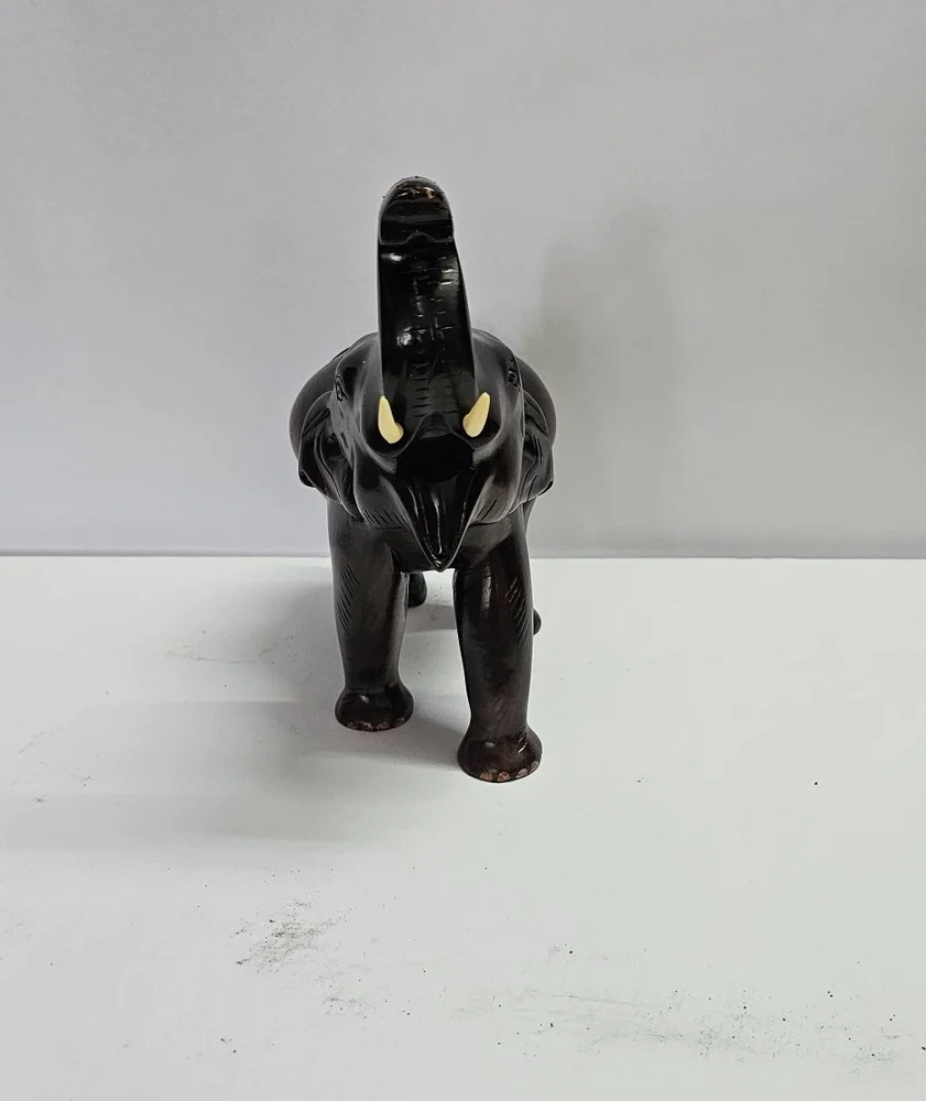 8 Inch Trunk Up Elephant Wooden Statue