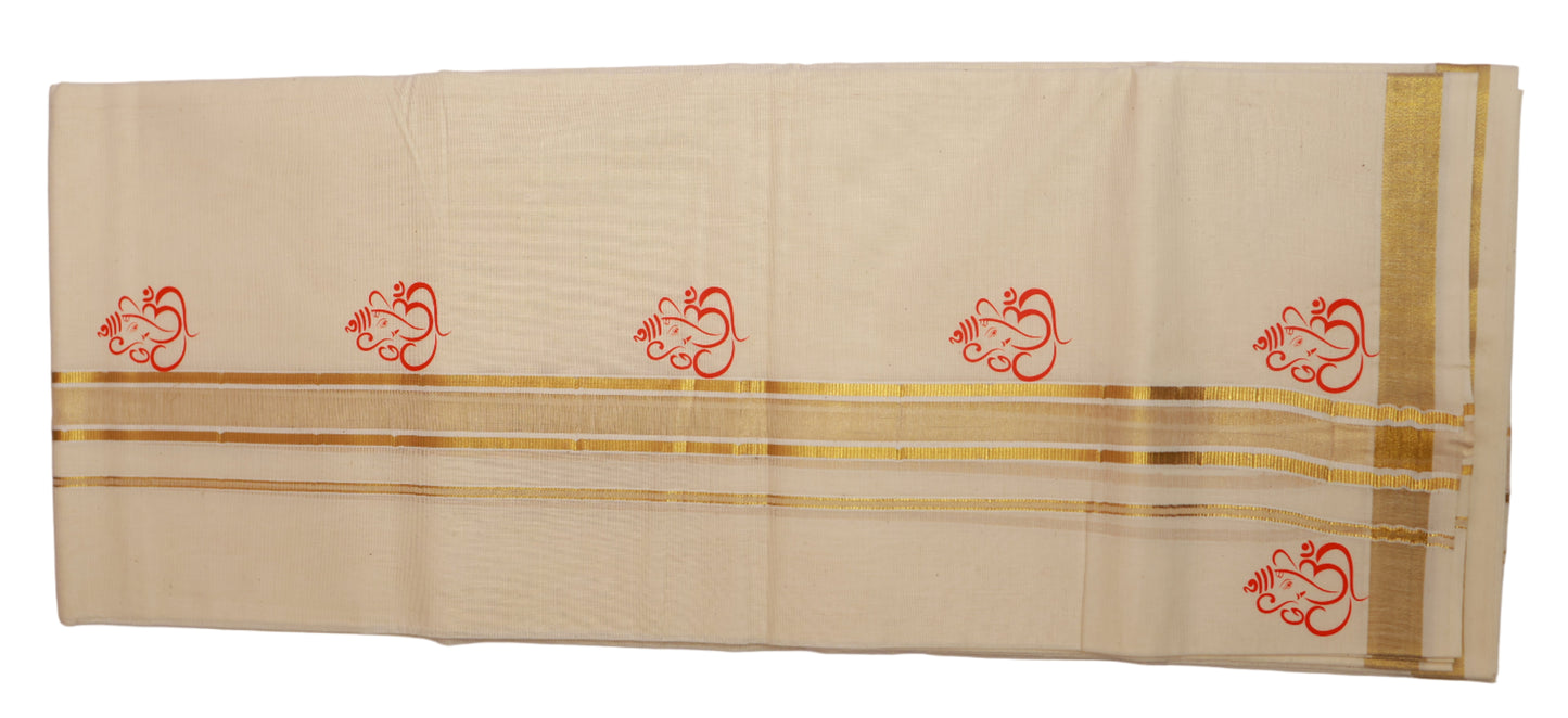 Kerala Print Dhoti Double