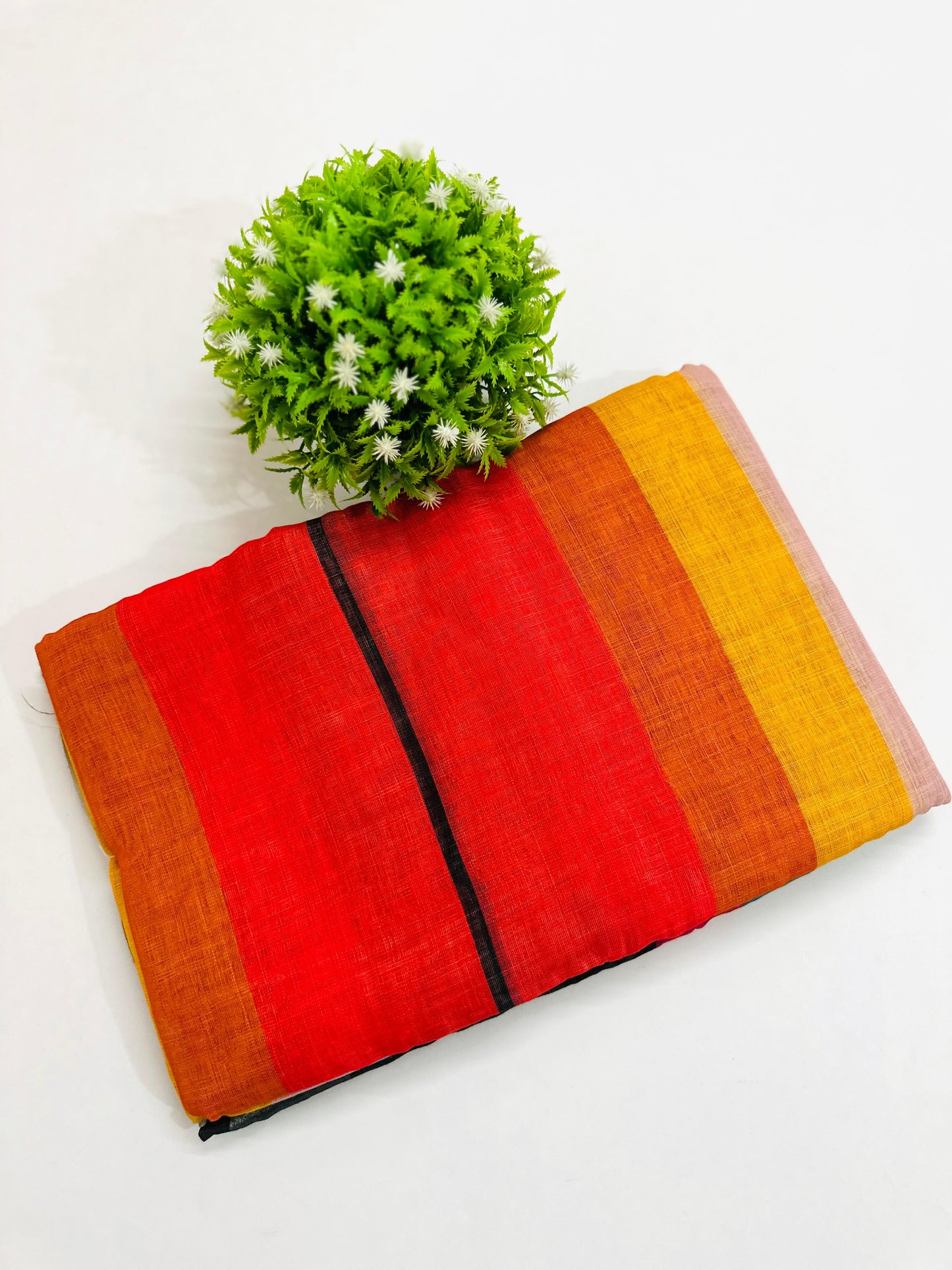 RAINBOW-LINEN SAREE