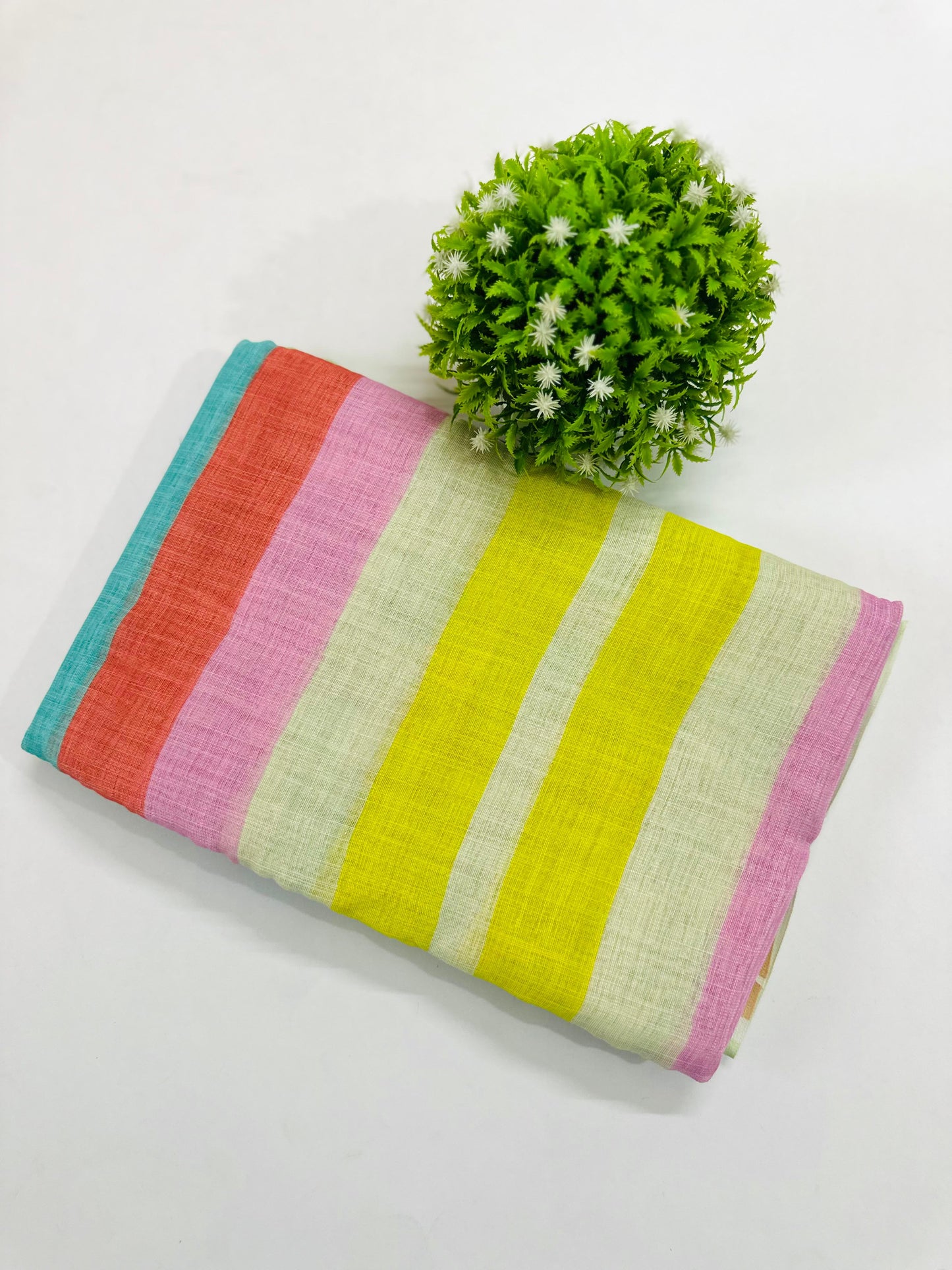 RAINBOW-LINEN SAREE