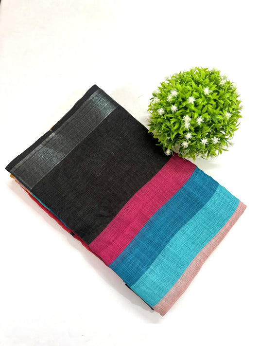 RAINBOW-LINEN SAREE