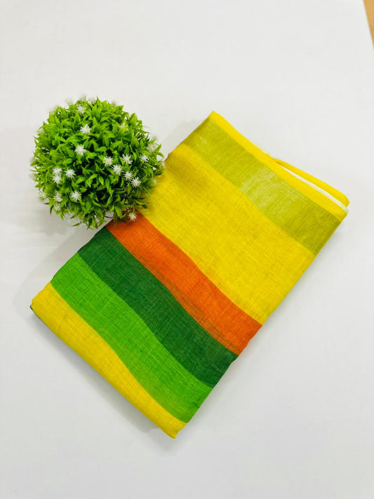 RAINBOW-LINEN SAREE