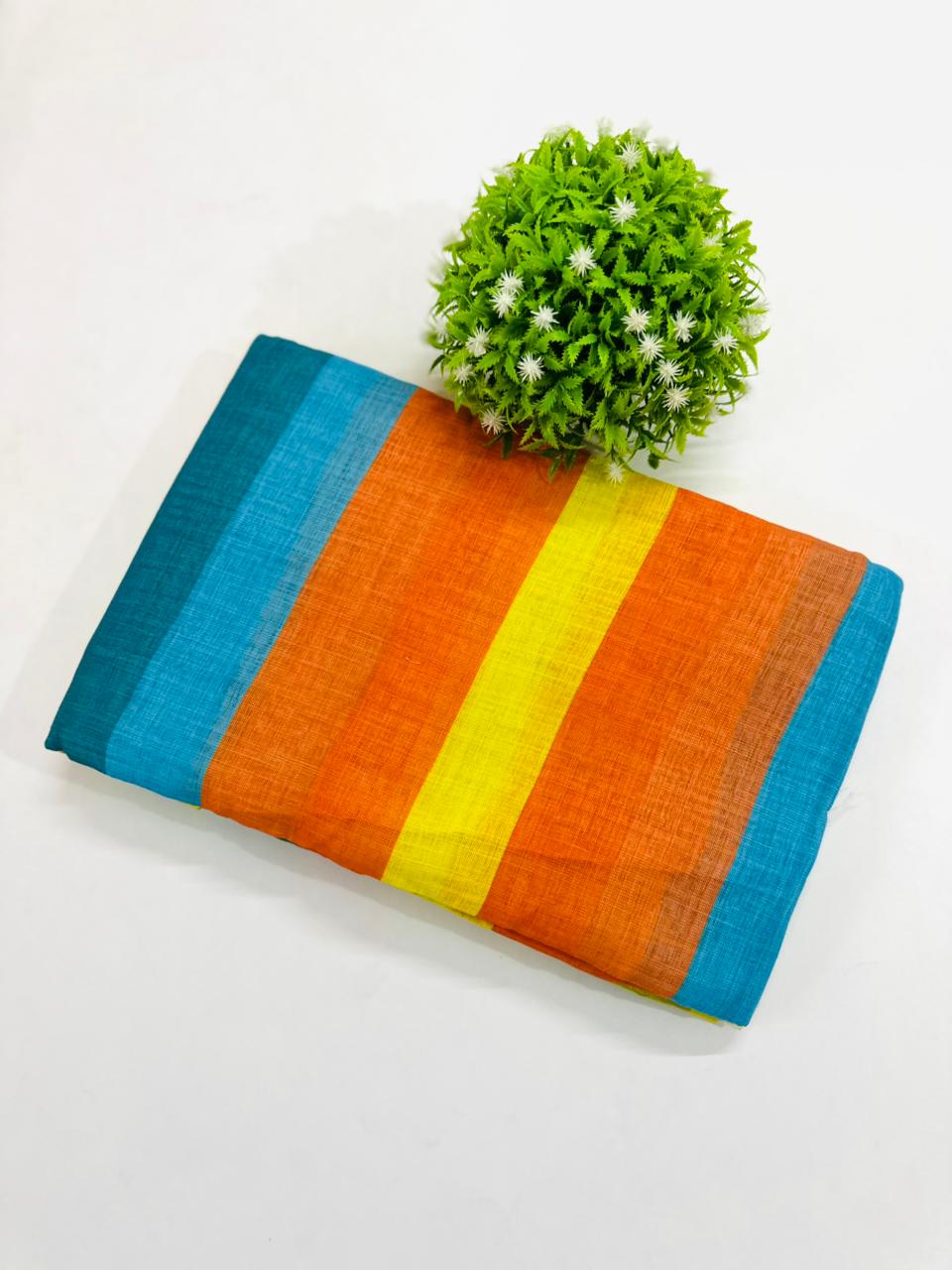 RAINBOW-LINEN SAREE