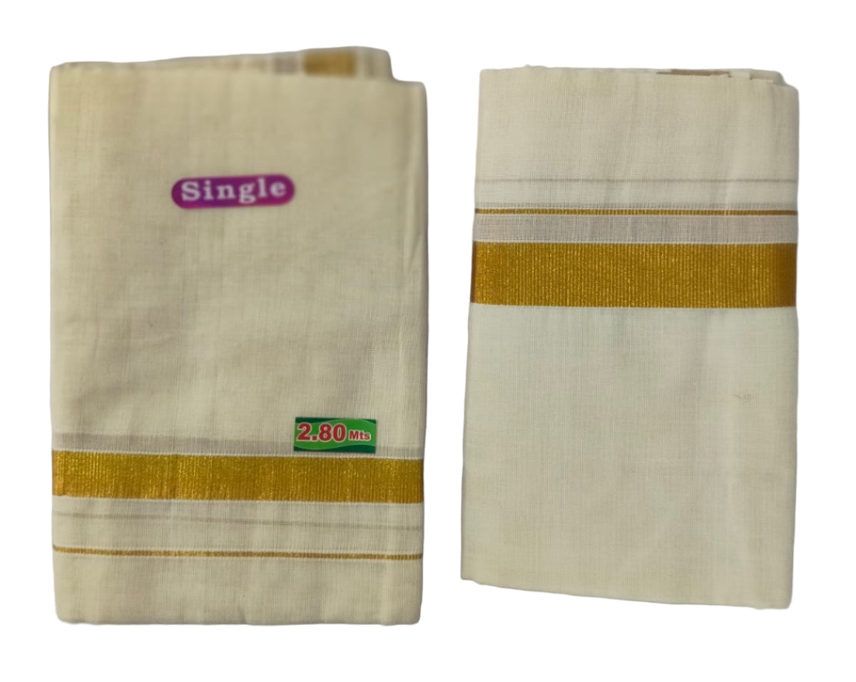 Kerala Cotton Set Mundu (Single)