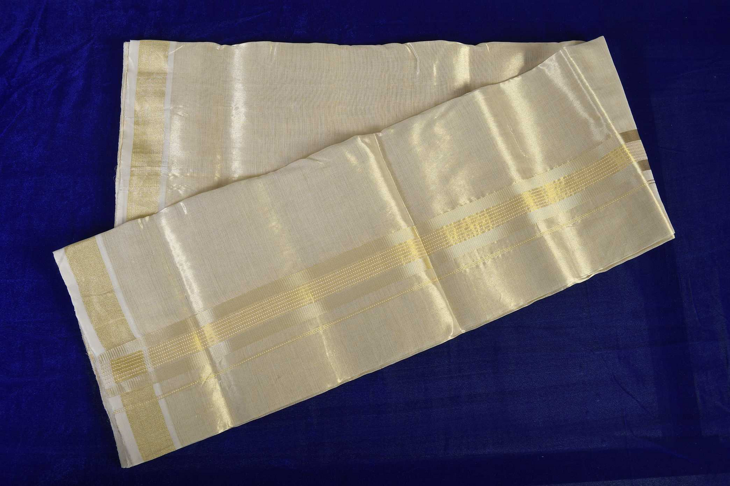 Premium Balaramapuram Handloom.Men's Kerala Tissue Kalyana Mundu (100% Cotton)