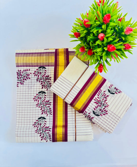 Kerala Cotton Set Mundu (Single)