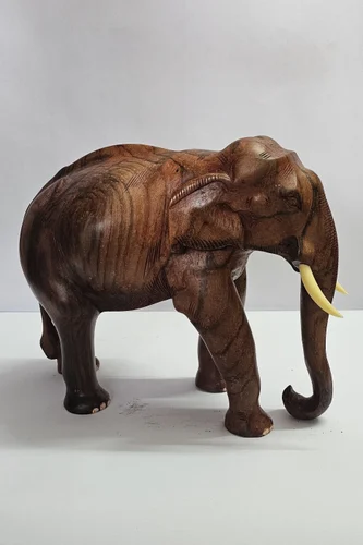 10 Inch Wooden Elephant Statue