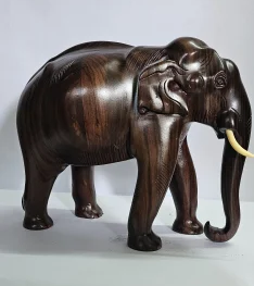 12 Inch Wooden Elephant Statue