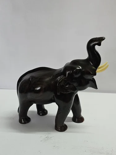 8 Inch Trunk Up Elephant Wooden Statue