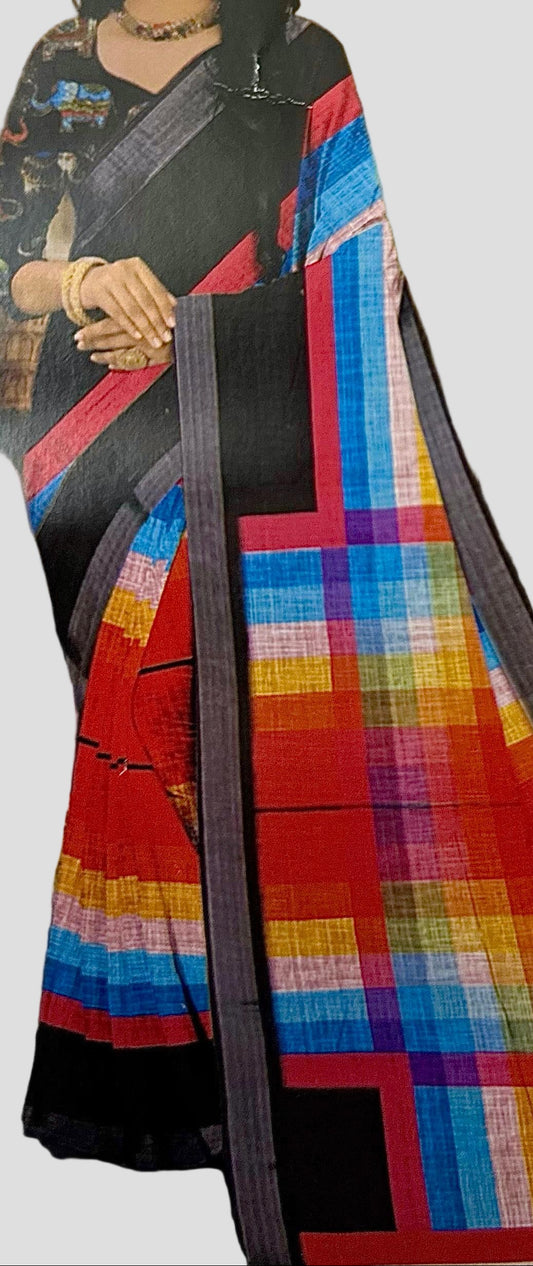 RAINBOW-LINEN SAREE