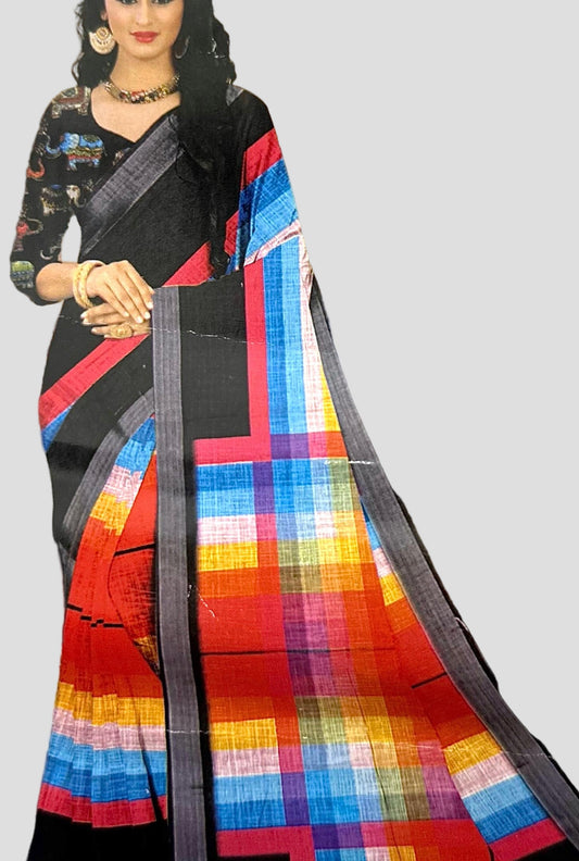 RAINBOW-LINEN SAREE