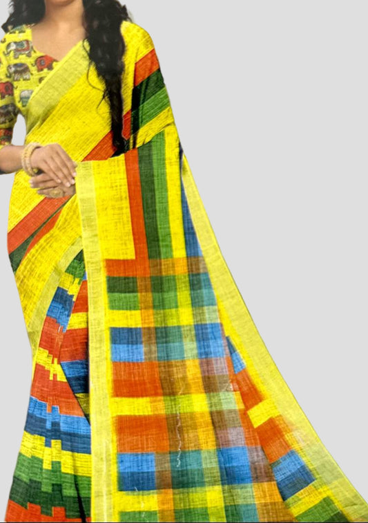 RAINBOW-LINEN SAREE