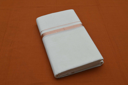 Men's Kerala Copper double Kasavu Mundu (100% Cotton )