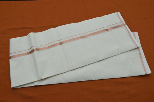 Men's Kerala Copper double Kasavu Mundu (100% Cotton )