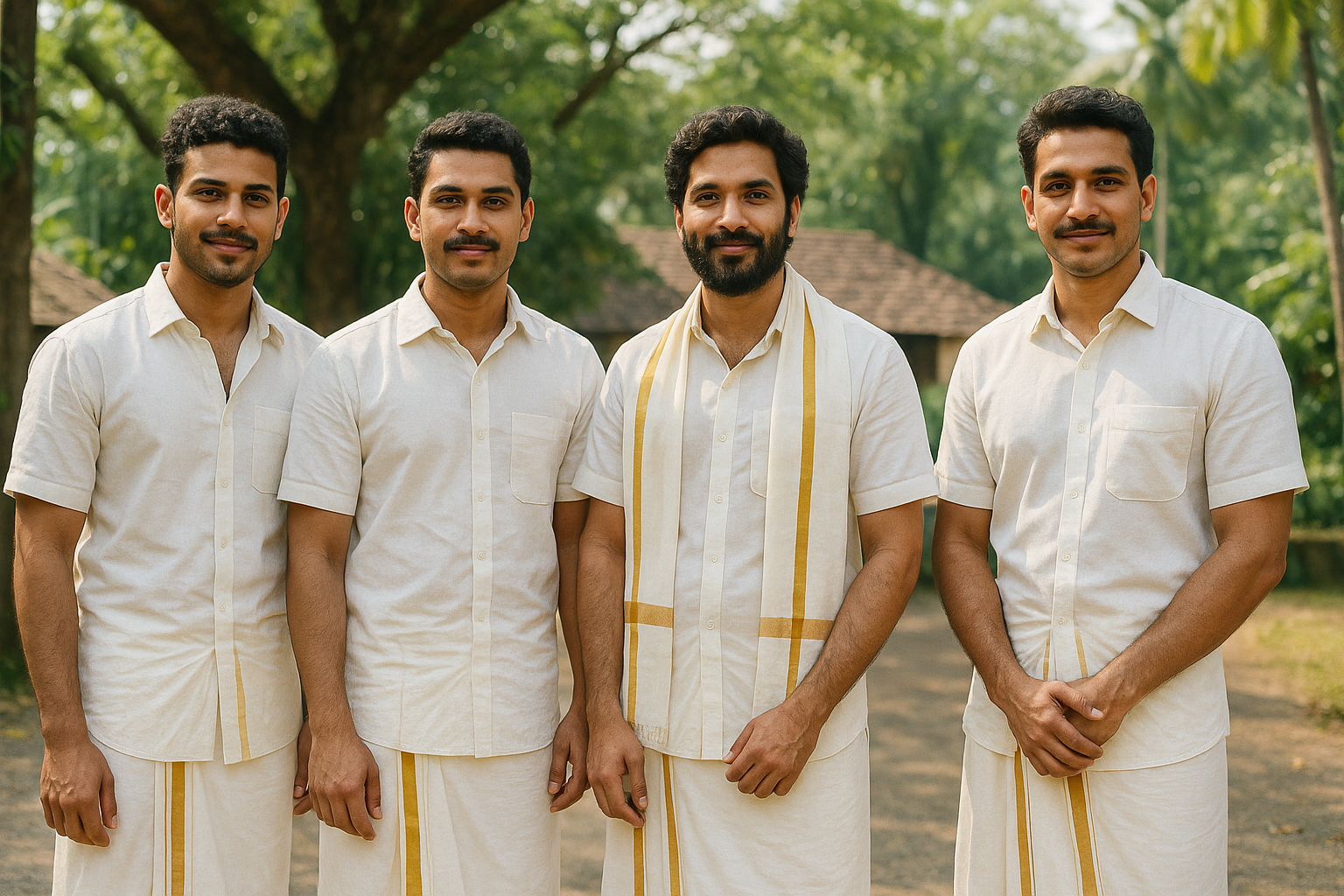 kerala men in traditional attaire