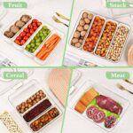 4-Compartment Fridge Organizer Bin with Lid and Handle – Divided Vegetable Tray & Snack Box – 4 Removable Storage Containers for Fruits, Veggies, and Meal Prep (1-Piece) - Image 3