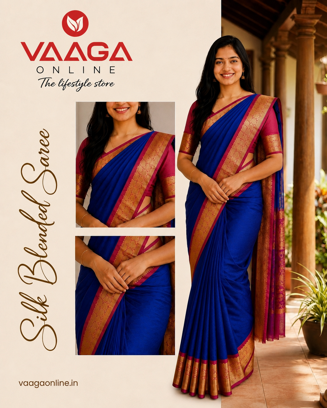 Silk Blend Saree - Image 1