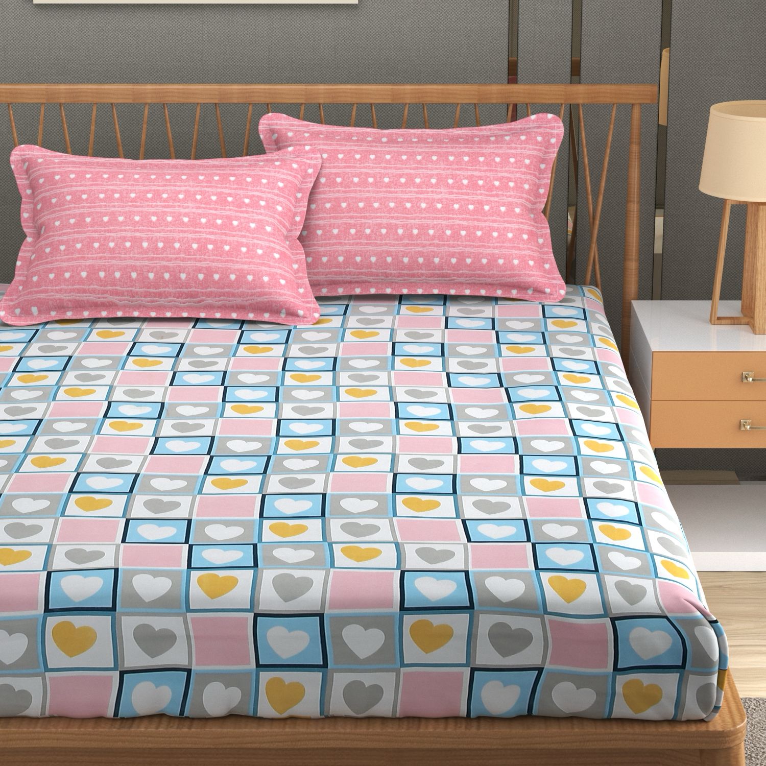 Plush super King Size Printed Bedsheet with 2 Pillow Covers108”x108” inch’s - Image 1